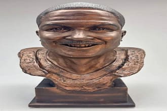 sculpt realistic 3d head, 3d head bust, head sculpting for 3d printing