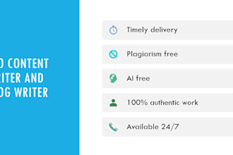 be your expert SEO content writer and blog writer