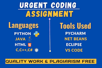 python, cpp , java, php and database programming projects or assignments