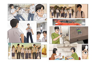 draw manga,comic,webton all genre with anime or manga style