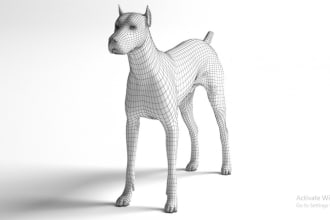 do dog model, 3d design , pets, photography, dog training, dog product , statue