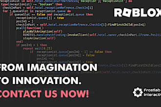 do roblox script, models and animation for your roblox game
