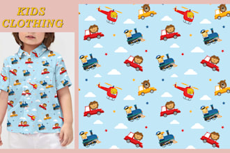 design repeat vector for kids clothing