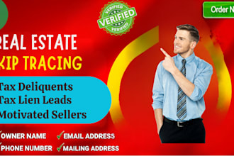 provide tax lien tax deliquents motivated sellers with skip tracing