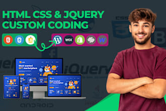 add custom HTML, CSS, and jq code to squarespace, shopify, and wordpress website