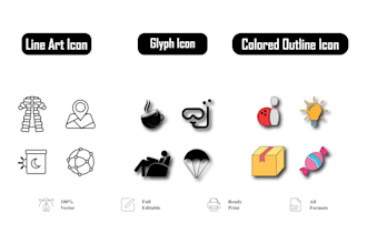 create custom vector line art icon design for you
