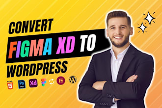 convert figma to wordpress or xd to elementor or clone website