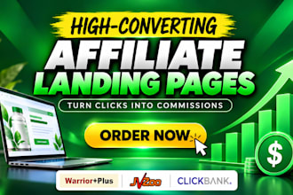 create high converting warrior plus, jvzoo, clickbank affiliate landing page
