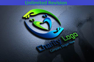 design 3d minimal nonprofit charity logo