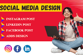 design unique and attractive social media posts and adds for your business