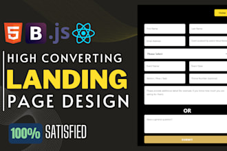 design a high converting mobile friendly HTML landing page