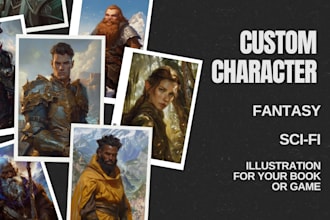 make dnd commission, fantasy or sci fi charater concept art, game illustration