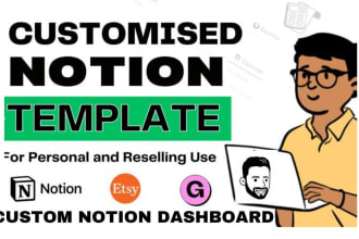 build a custom notion template, notion page and notion dashboard