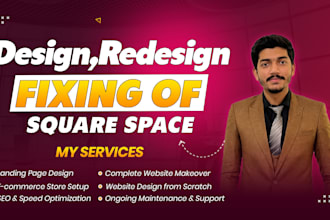 build, redesign or fix squarespace website