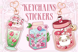 create a unique keychain or sticker design for you