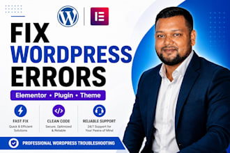 fix wordpress elementor bugs, errors and website issues