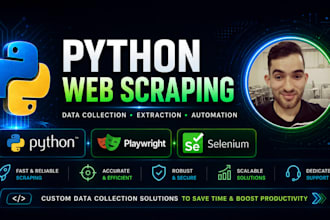 do web scraping, data mining and automation using python