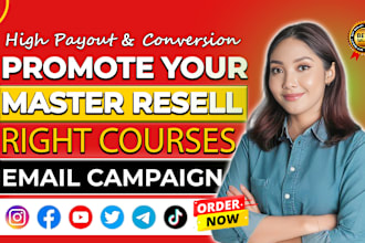 promote master resell right courses with email marketing, road map, sales funnel