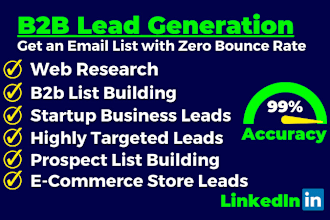 do b2b lead generation, prospect list, linkedin, contact and email list building
