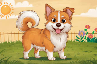draw your pet, dog, or cat into a vector portrait