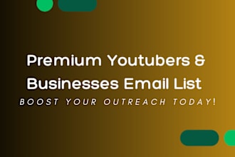 find 5000 emails of youtubers