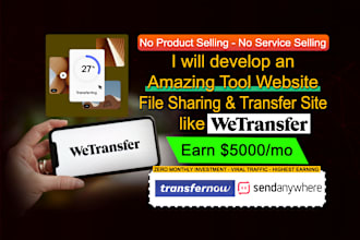 create wetransfer similar website for online file transfer and sharing