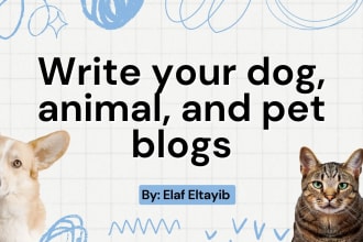 write your dog, animal, and pet blogs and articles