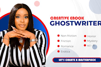 ebook ghostwriting, romance, fanfiction, fiction book writing, novel writer