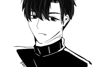 draw in manga or bnw artstyle