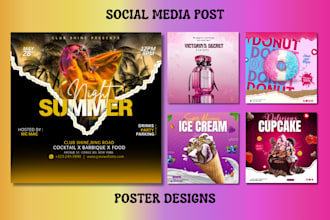 create party, club, food, event, music poster or flyers and many more