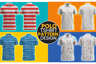 create print patterns for golf polo t shirt design with mockups for you