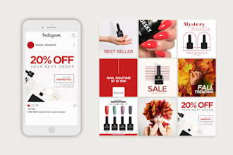 design aesthetic instagram posts or story for your brand