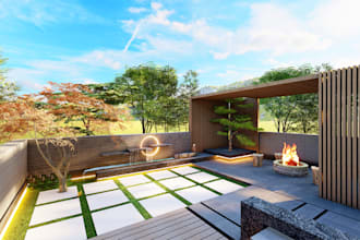 do outdoor backyard landscape design, garden, pool as architect