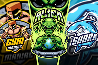 create premium logo for twitch, gaming team, youtube, mascot