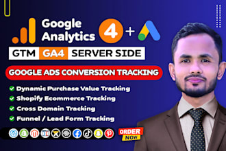 setup google ads conversion tracking, ga4 ecommerce tracking with GTM