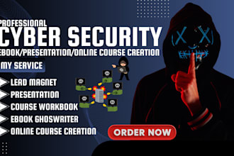 do cybersecurity ebook, online course, PPT slides, course video, pdf lead magnet