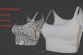 retopology 3d model and create the most efficient uv map for it