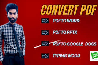 convert pdfs to word and offer typing service