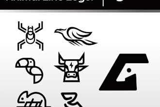 create custom animal line logo icon