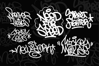 create graffiti tags for logo or merch