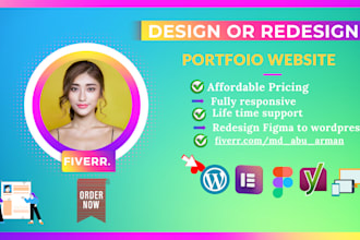 redesign , revamp, design ,copy clone an attractive personal portfolio website