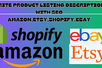write description product listing amazon, etsy, shopify,