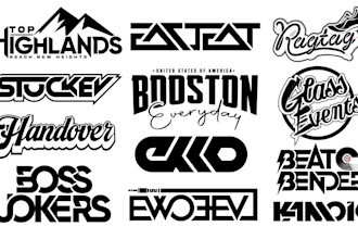 design music, dj, rap, and band logo in typography style