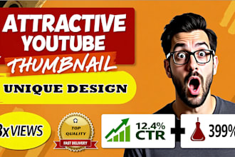 design amazing youtube thumbnail to increase views