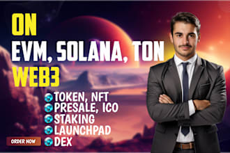 build dapp like staking presale dex ico launchpad jito bundle on evm solana ton