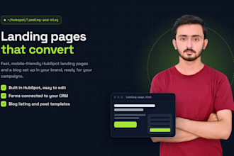 create hubspot landing page template and blog setup
