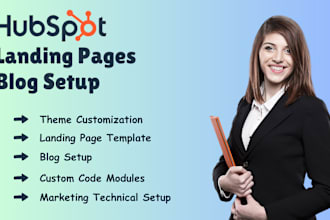 create hubspot landing page template and blog setup