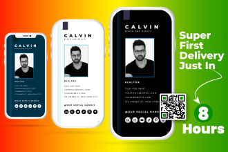 create professional digital business card design in 8 hours