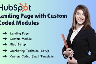 create hubspot landing page with custom coded module