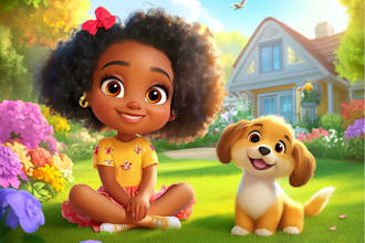 do children book illustrations and book cover for kdp